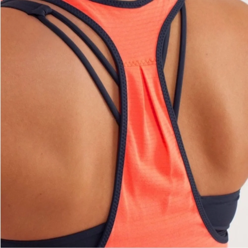 Lululemon 105 F Singlet Neon Orange Racerback Tank Top size 4